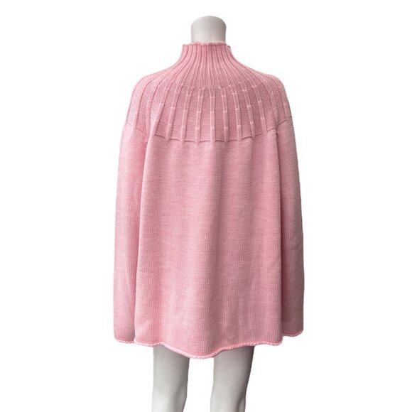 $475 NWT Escada Rose Pink Knit Schinkel Mock-Neck Jumper Wool Sweater size XL - Picture 6 of 10